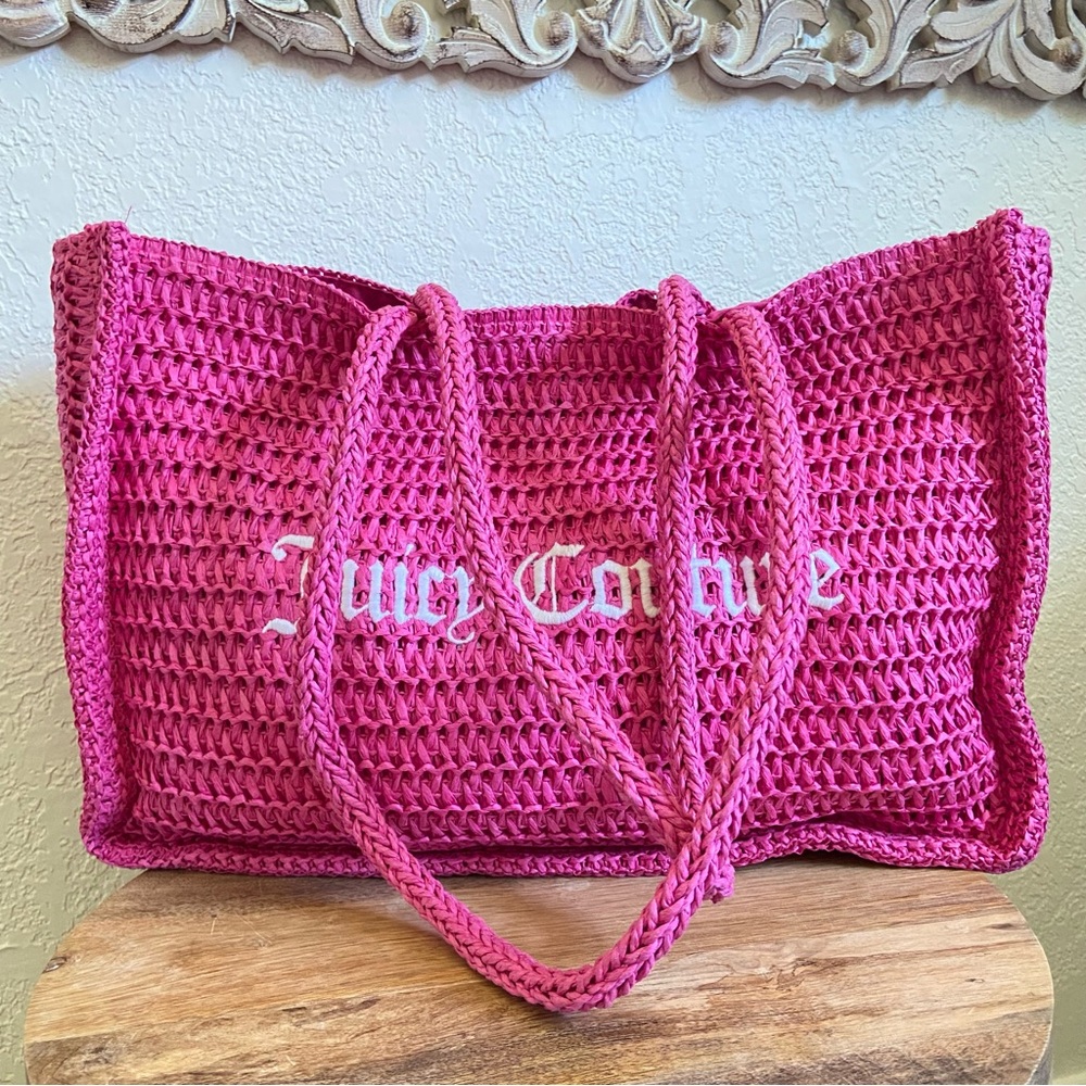Juicy Couture Pink Woven Tote Bag